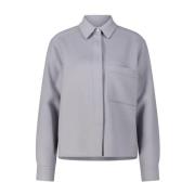 Iris Von Arnim Kashmir Overshirt med Dold Knappslå Gray, Dam