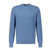 Hugo Boss Finstickad Pullover för Stiligt Utseende Blue, Herr