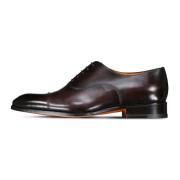 Santoni Lädersnörskor Made in Italy Brown, Herr