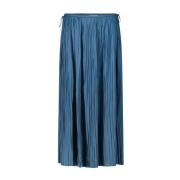 Ulla Johnson Satin Maxi Kjol med Elegant Rynkning Blue, Dam