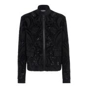 Balmain Barockbroderad bomberjacka Black, Herr