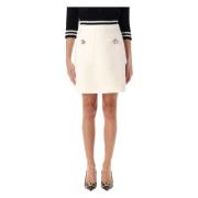 Valentino Garavani Smyckeknapp Crepe Couture Minikjol White, Dam