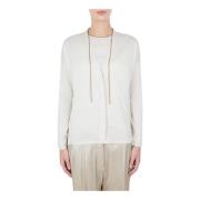 Brunello Cucinelli Vanilj Knappad Kofta White, Dam