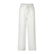 Maison Margiela Vit Relaxed Fit Jeans med Hög Midja White, Dam