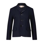 Marni Elegant Blazer med Kontrastdetaljer Blue, Dam