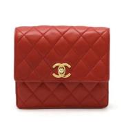 Chanel Vintage Pre-owned Laeder kuvertvskor Red, Dam