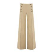 Etro Palace Style Wide Leg Trousers Beige, Dam