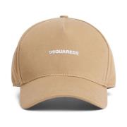 Dsquared2 Logo Applique Bomullshattar med Slogan Brown, Herr