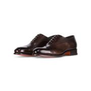 Santoni Antika Läder Oxfords Brown, Herr