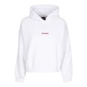 Propaganda Vit Croptop Hoodie Dam Sweatshirt White, Dam