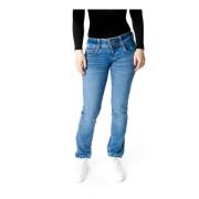 Pepe Jeans Klassiska Straight Fit Midwaist Jeans Blue, Dam