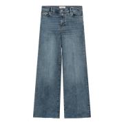 Frame Slim Palazzo Regular Jeans Blue, Dam