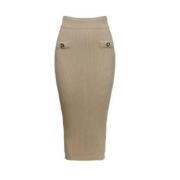 Balmain Stiliga Kjolar Kollektion Beige, Dam