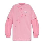 Balenciaga Destroyed Layered Långärmad T-shirt Pink, Herr