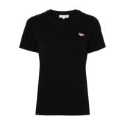 Maison Kitsuné Svarta T-shirts och Polos med Signatur Räv Patch Black,...