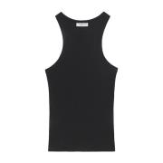 Anine Bing Eva Ribbad Tank Top Black, Dam