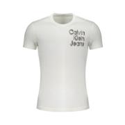 Calvin Klein Vit Bomull Logo Print T-shirt White, Herr