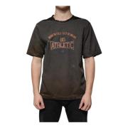 Dolce & Gabbana Brun Grafisk Tryck Bomull T-shirt Brown, Herr