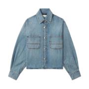 Haikure Blå Denimjacka med Tryckknappar Blue, Dam