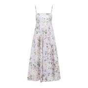 Zimmermann Blommig Bandeau Midi Klänning Multicolor, Dam