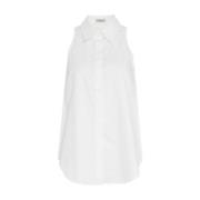 Himon's Vit Ärmlös Blus Elegant Stil White, Dam