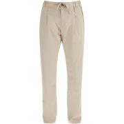 Herno Beige Straight Cut High Waist Byxor Beige, Herr