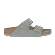 Birkenstock Sandaler i grå mocka med korksula Gray, Dam