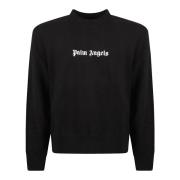 Palm Angels Klassiskt Logo Crewneck Tröja Svart Black, Herr