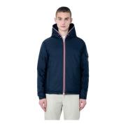 Moncler Vattenavvisande huva dunjacka med trim Blue, Herr