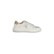 Calvin Klein Vita Låga-Top Polyester Sneakers White, Dam