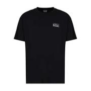 Emporio Armani EA7 Logotyp T-shirt med kontrast bak och bröstplatta Bl...