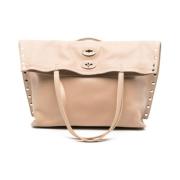 Zanellato Beige Shopper Väska med Twist Lock Beige, Dam