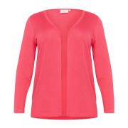 Kaffe Curve Öppen Front Cardigan Hallon Pink, Dam