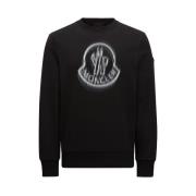 Moncler Otydligt Logotyp Sweatshirt Black, Herr