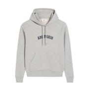 Ami Paris Hoodie i bomull med logoprint Gray, Herr