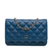 Chanel Vintage Pre-owned Laeder plnbcker Blue, Dam