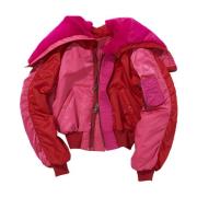 Andersson Bell Färgglad Shearling-Krage Kort Jacka Pink, Dam