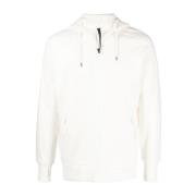 C.P. Company Diagonal Upphöjd Fleece Dragkedja Hoodie White, Herr