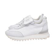 Eleventy Perforerad lädersneaker med mocka White, Herr