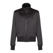 Balmain Satinbomber med PB-logotyp och Signatur Black, Herr