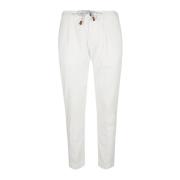 Eleventy Silke Bomull Jogger Byxor White, Herr