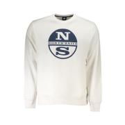 North Sails Borstad Bomullsweatshirt med Logotyptryck White, Herr