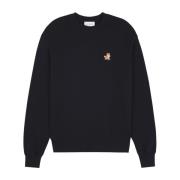 Maison Kitsuné Speedy Fox Bomullsweatshirt Black, Herr