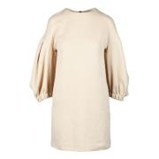 Max Mara Elegant Bomullsblandningsklänning Beige, Dam