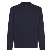 C.P. Company Diagonal Raised Fleece Crew Neck Sweatshirt Blue, Herr