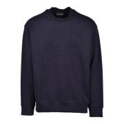 Emporio Armani Stiligt bomullsblandat sweatshirt Blue, Herr