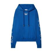 Off White Casual Sweatshirt för vardagsbruk Blue, Herr