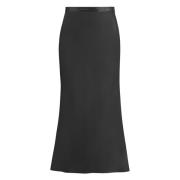 Calvin Klein Midi Kjol med Ton-i-Ton Tryck Black, Dam