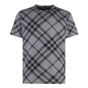 Burberry Bomull Crew-Neck T-shirt med Motiv Gray, Herr