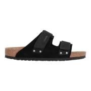 Birkenstock Lädersandaler med kardborreförslutning Black, Dam